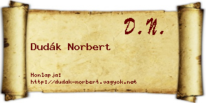 Dudák Norbert névjegykártya
