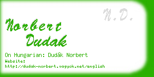 norbert dudak business card